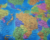 Tissu en coton extra large motif globe rétro Little Johnny (747EAC)